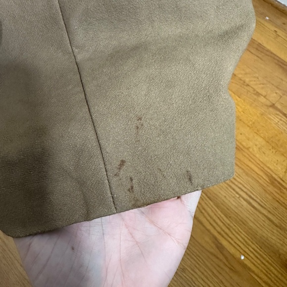 Vtg Tan 70's Debbi Robert Faux Fur Collar Trench Coat Sz Medium Old Money - Picture 8 of 10